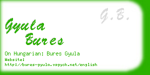 gyula bures business card